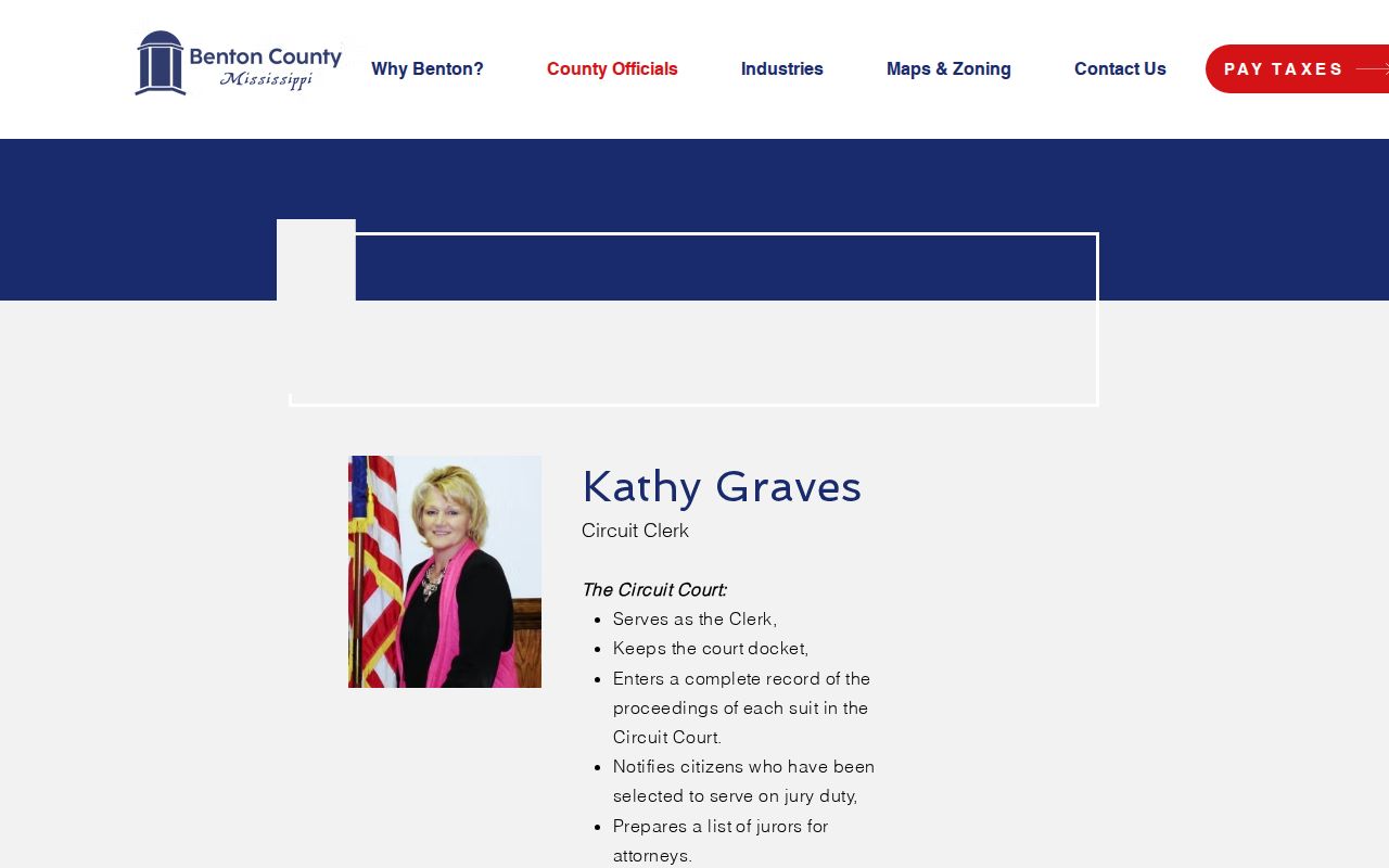 Benton County court docket Circuit Clerk record role