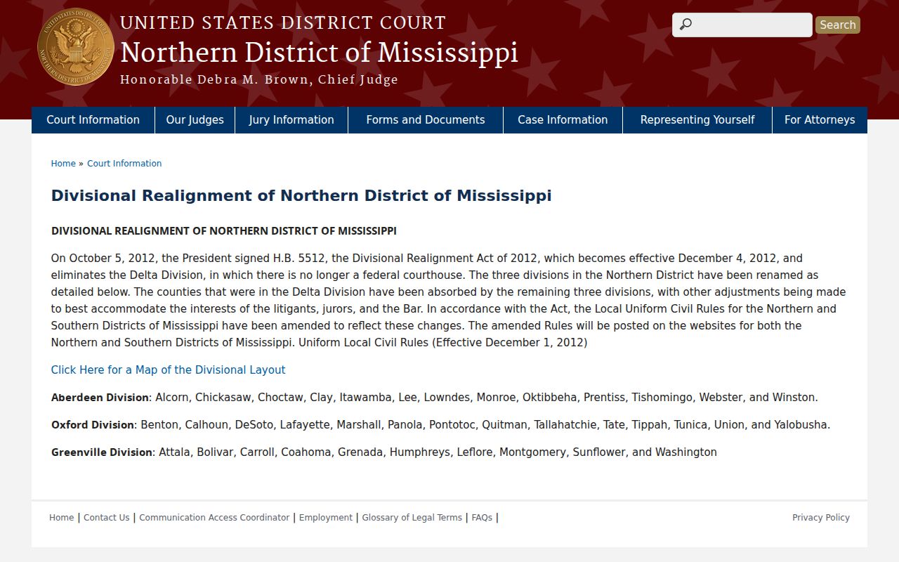 Benton County court docket Northern District division information
